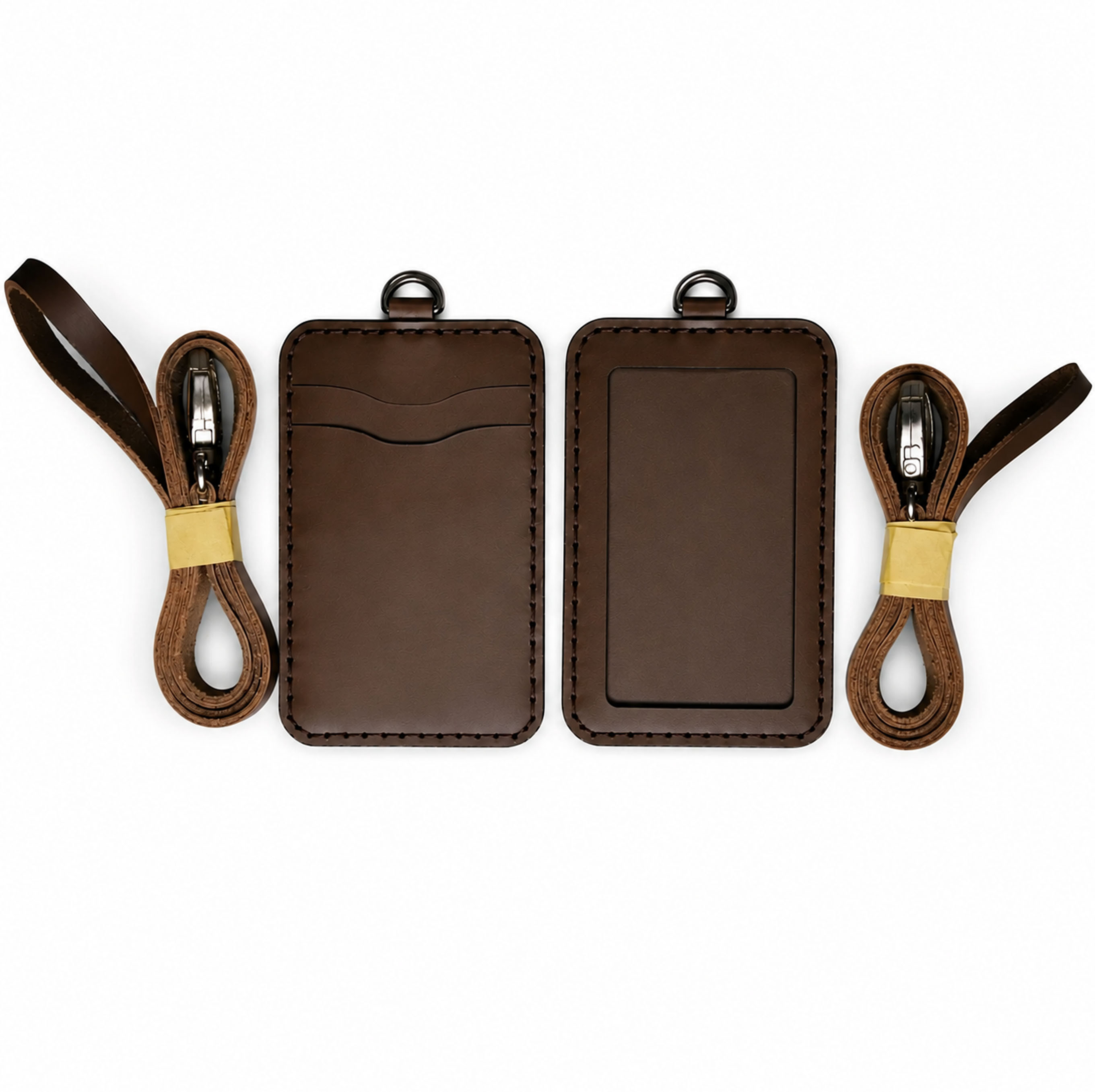 ID Card Holder Kulit Asli Custom Nama & Logo Perusahaan - Premium Leather