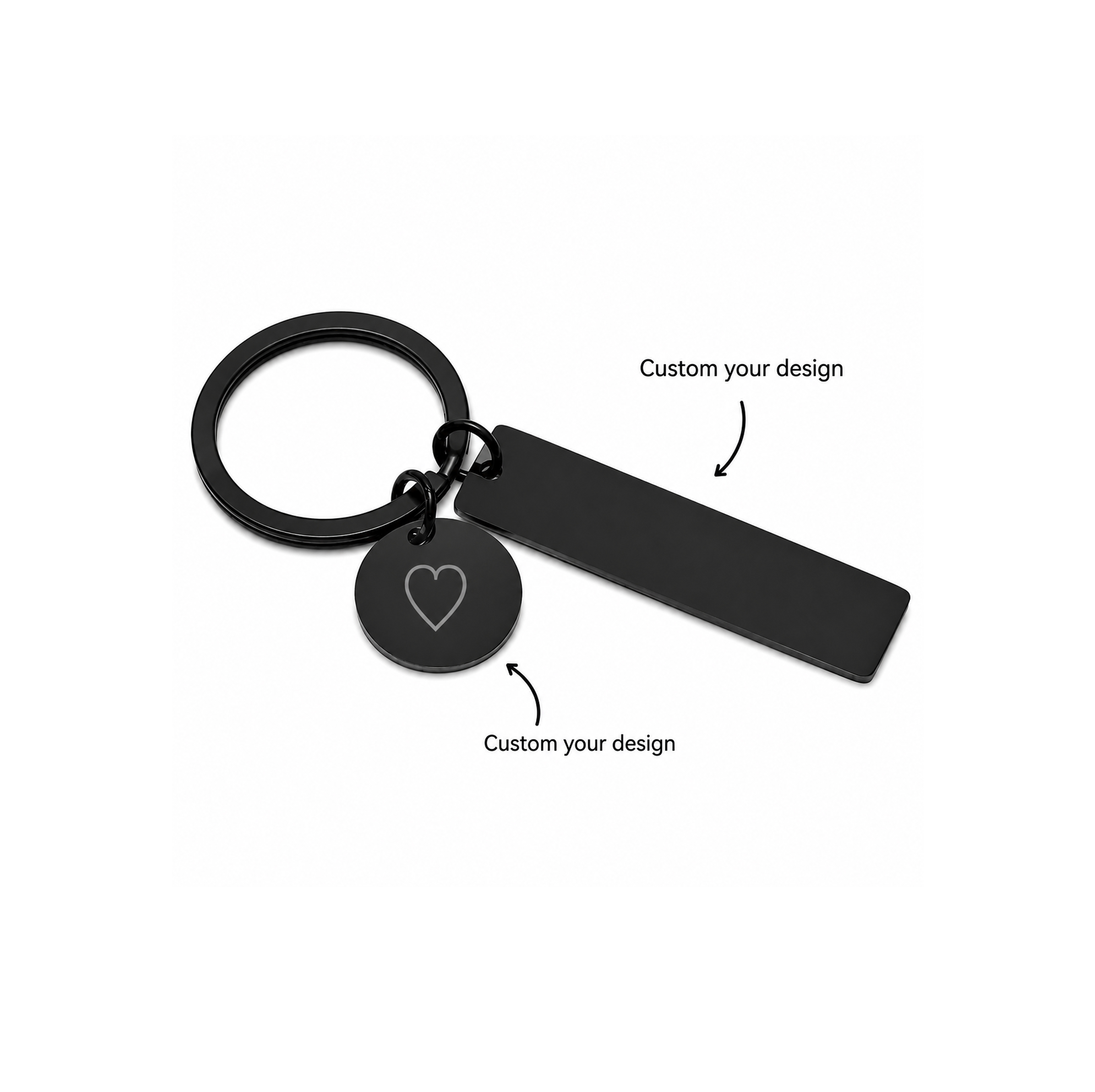 Keychain Heart | Gantungan Kunci Hati Stainless Custom Engrave