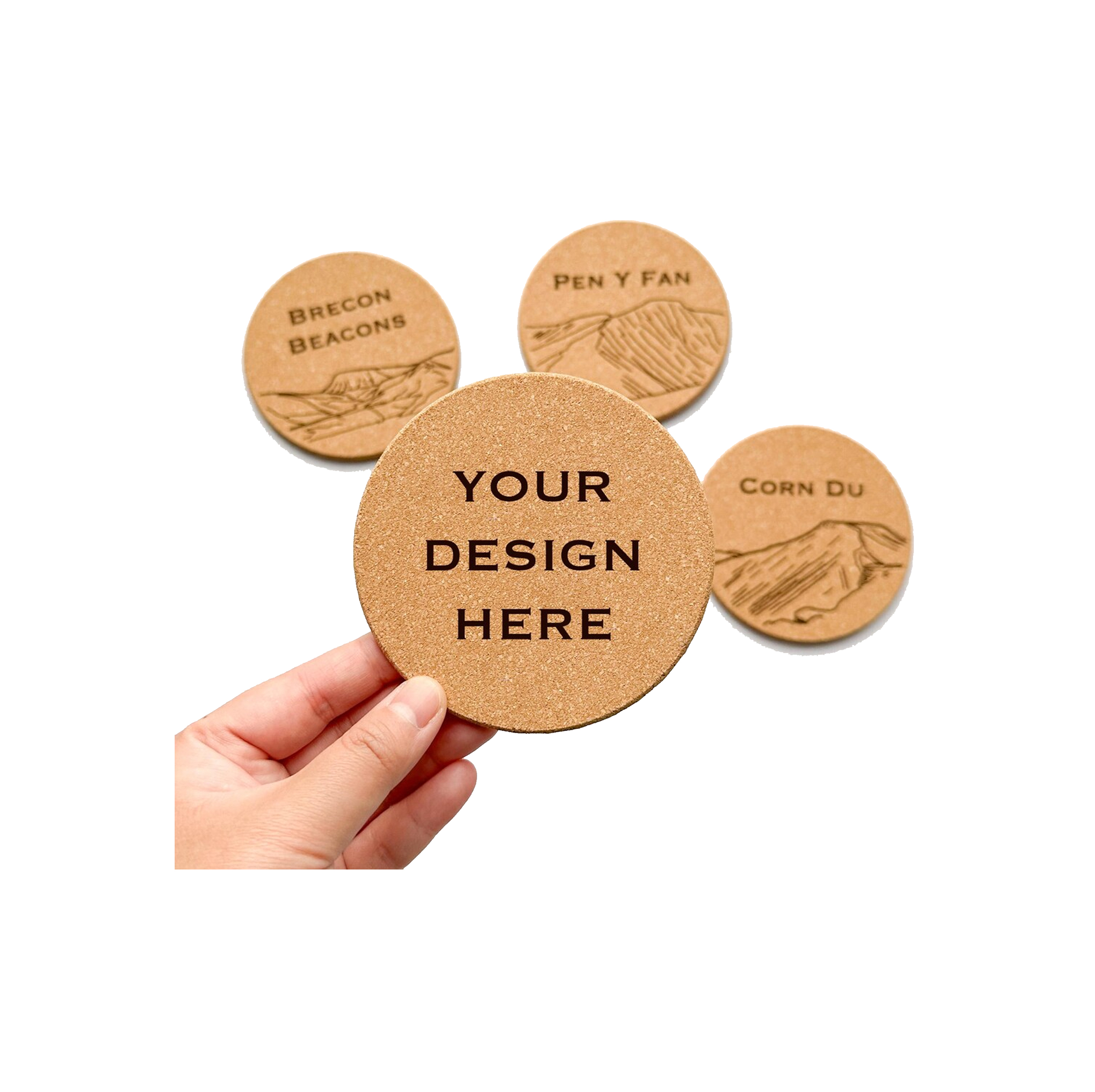 Tatakan Gelas / Coaster Cork Bulat Premium Custom Engraving