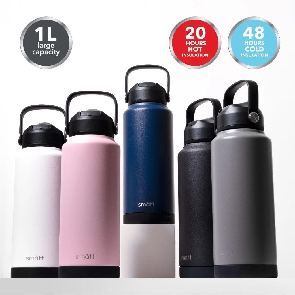 Smatt Double Insulation Bottle Termos 1 Liter Tumbler Stainless 1000ML Custom Engrave